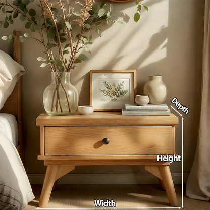 Lightwood Japandi Single-Drawer Nightstand - Elitegemse - View 6