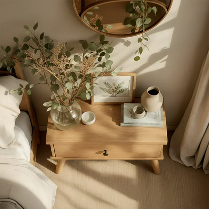 Lightwood Single-Drawer Nightstand – Scandinavian Minimalist Design - Elitegemse - View 3