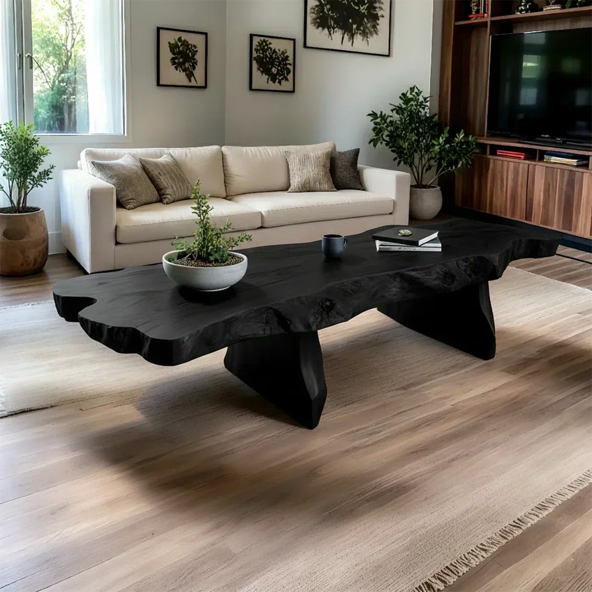 Live-Edge Natural Solid Wood Coffee Table – Handcrafted Slab Design - Elitegemse - View 9