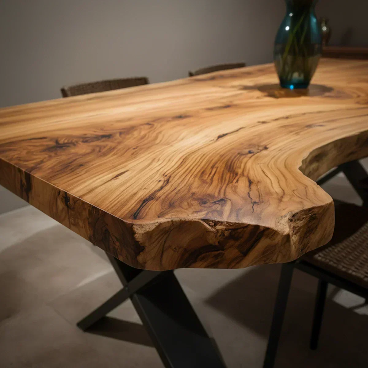 Live-Edge Natural Solid Wood Dining Table - Elitegemse - View 4