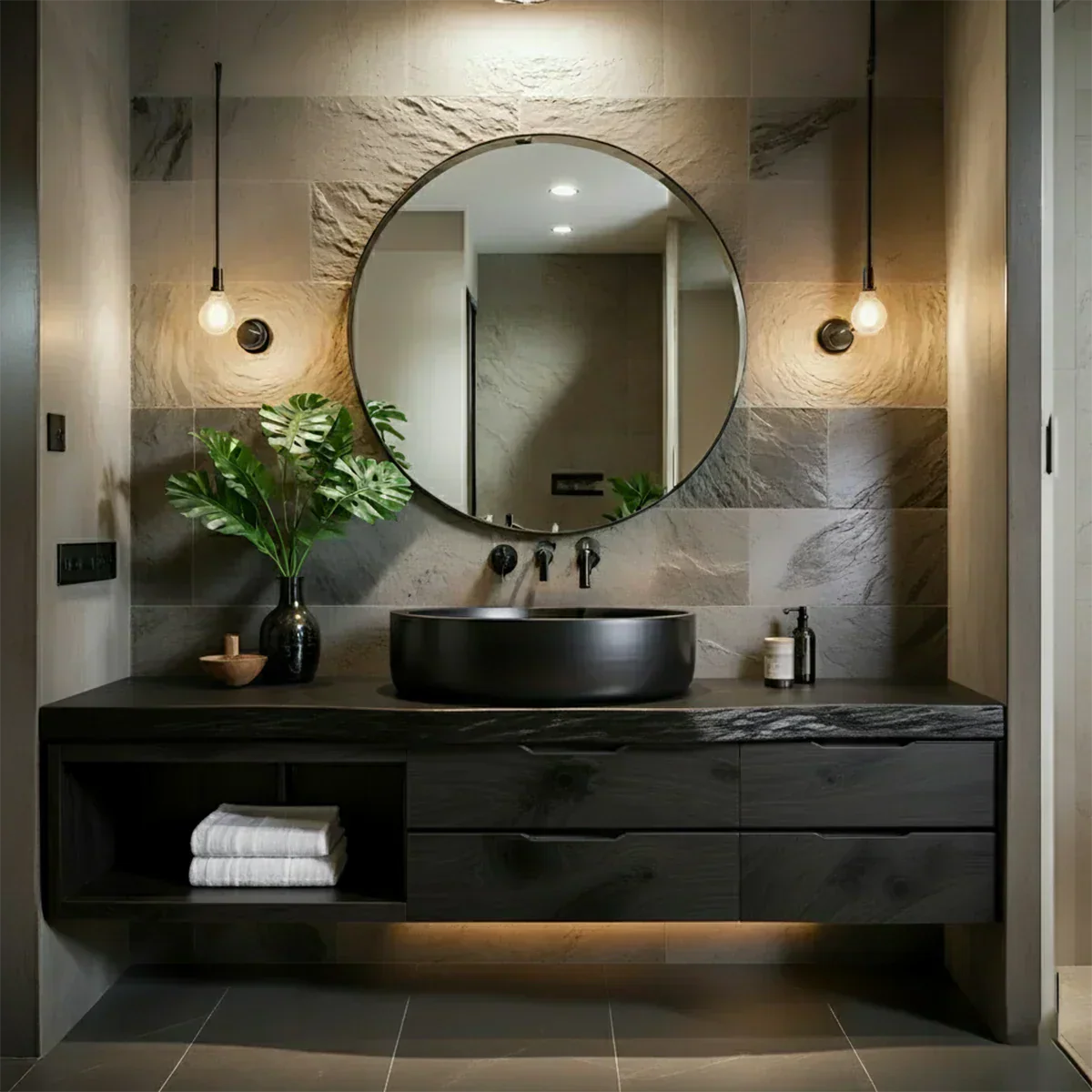 Modern Floating Natural Solid Wood Bathroom Vanity - Elitegemse - View 8