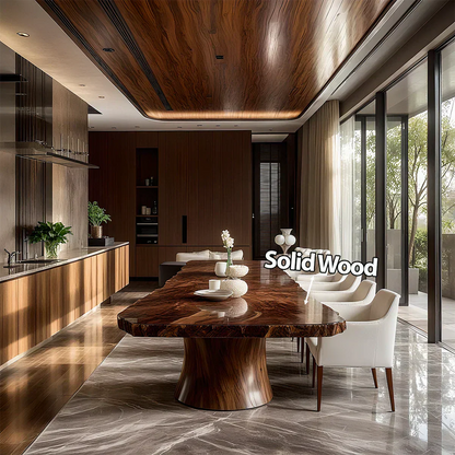 Natural Solid Wood Dining Table in Contemporary Luxury Style - Elitegemse - View 4