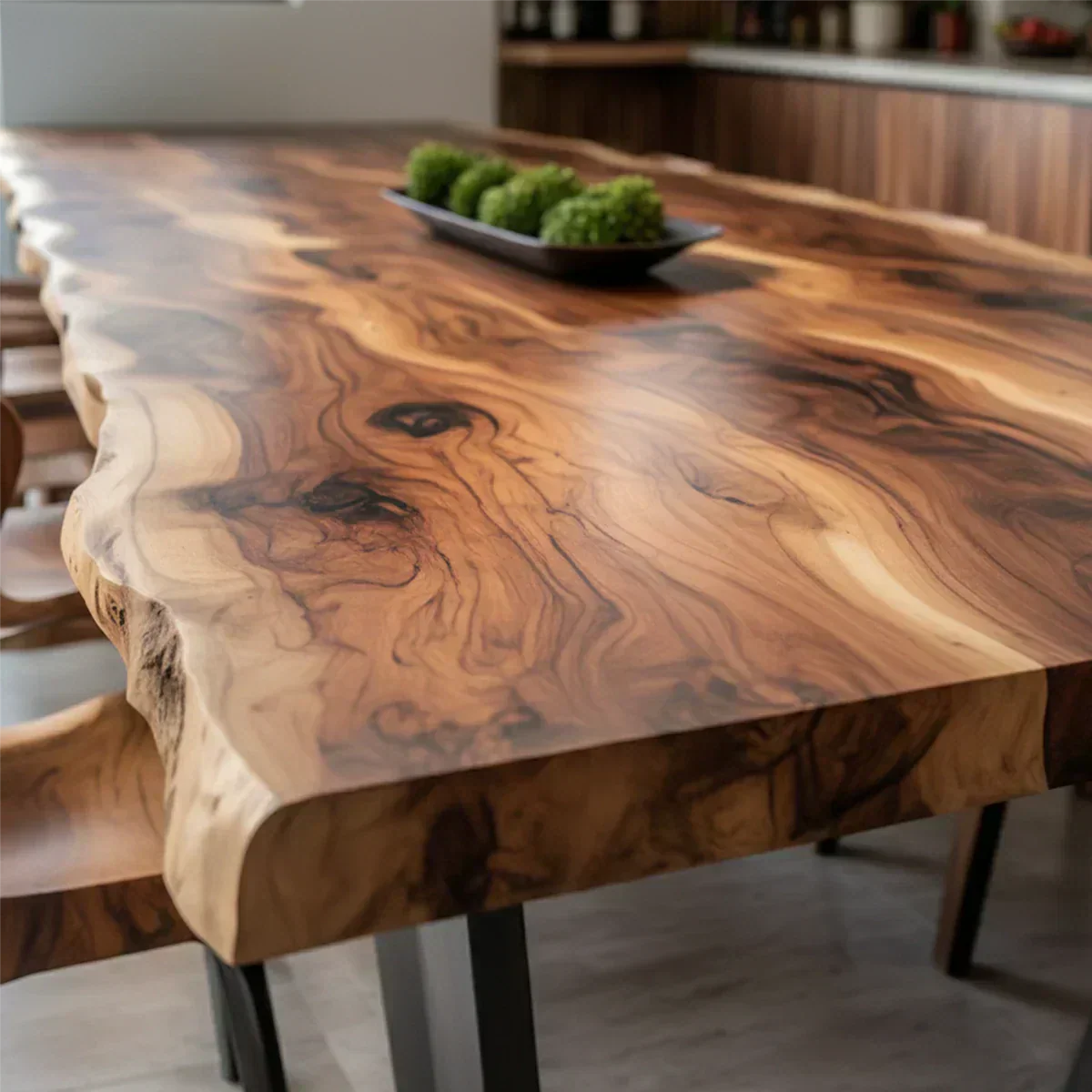Natural Solid Wood Dining Table in Modern Rustic Luxury Style - Elitegemse - View 4
