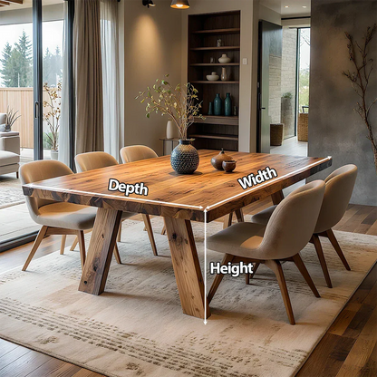 Natural Solid Wood Dining Table in Rustic Luxury Style – A Warm, Handcrafted Centerpiece - Elitegemse - View 6