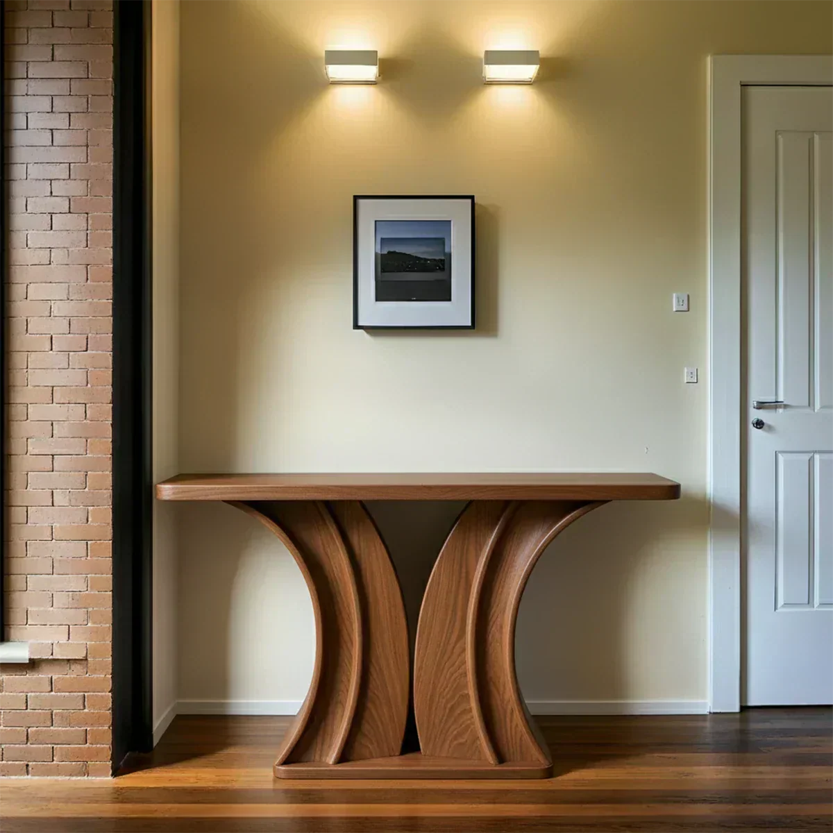 Natural Solid Wood Dual-Sculpt Form Console Table in Modern Luxury Style - Elitegemse - View 7