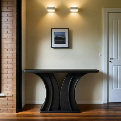 Natural Solid Wood Dual-Sculpt Form Console Table in Modern Luxury Style - Elitegemse - View 9