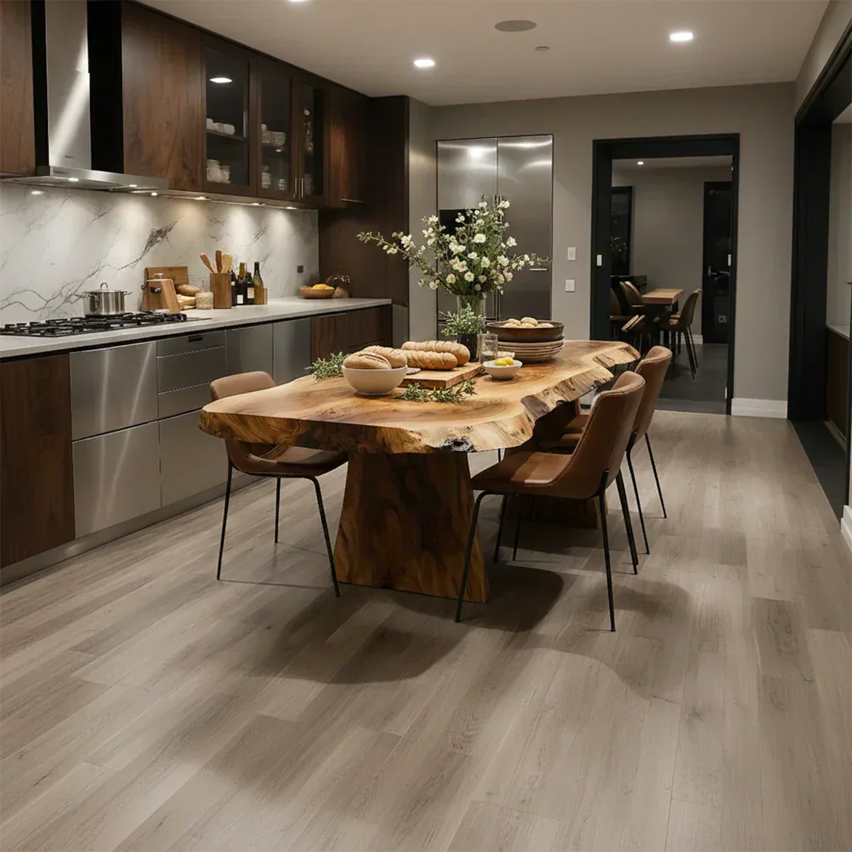 Natural Solid Wood Live-Edge Dining Table - Elitegemse