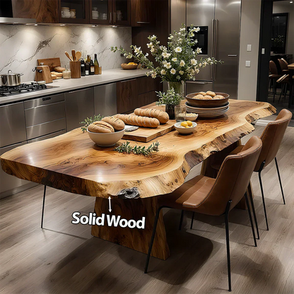 Natural Solid Wood Live-Edge Dining Table - Elitegemse - View 5