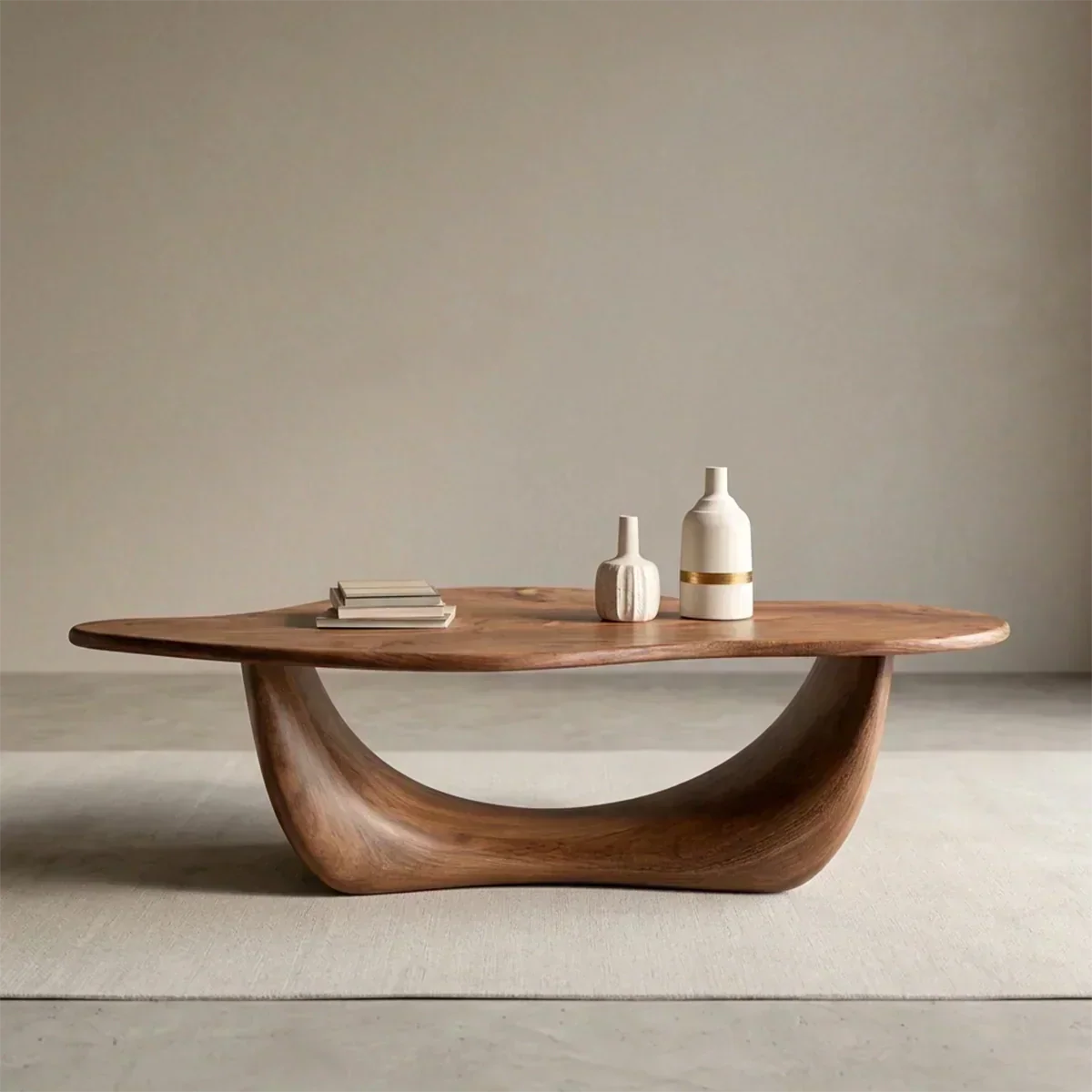 Organic Loop Sculptural Coffee Table in Natural Solid Wood - Elitegemse - View 3