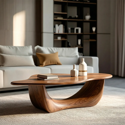 Organic Loop Sculptural Coffee Table in Natural Solid Wood - Elitegemse - View 6