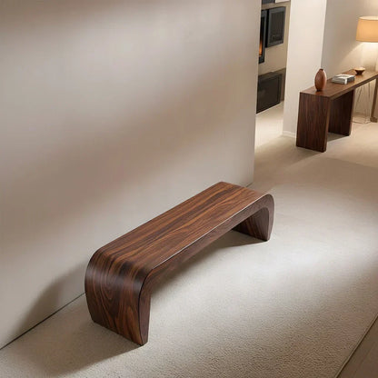 Sculpted Curved Bench in Natural Solid Wood – Modern Arc Edition - Elitegemse - View 4