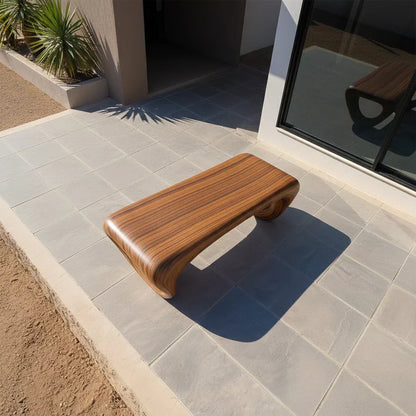 Sculpted Loop Bench in Natural Solid Wood - Elitegemse - View 2