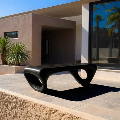 Sculpted Loop Bench in Natural Solid Wood - Elitegemse - View 8