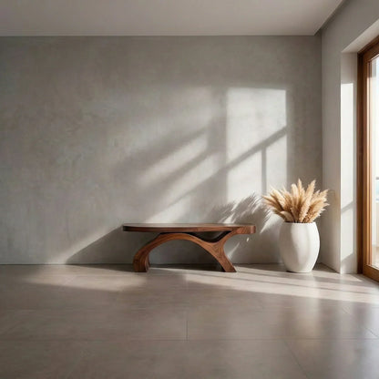 Sculptural Curved Solid Wood Bench – Modern Organic Form - Elitegemse - View 2