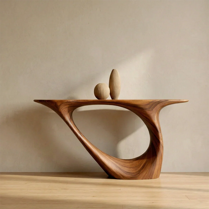 Sculptural Organic Solid Wood Console Table for Modern Entryways - Elitegemse - View 4