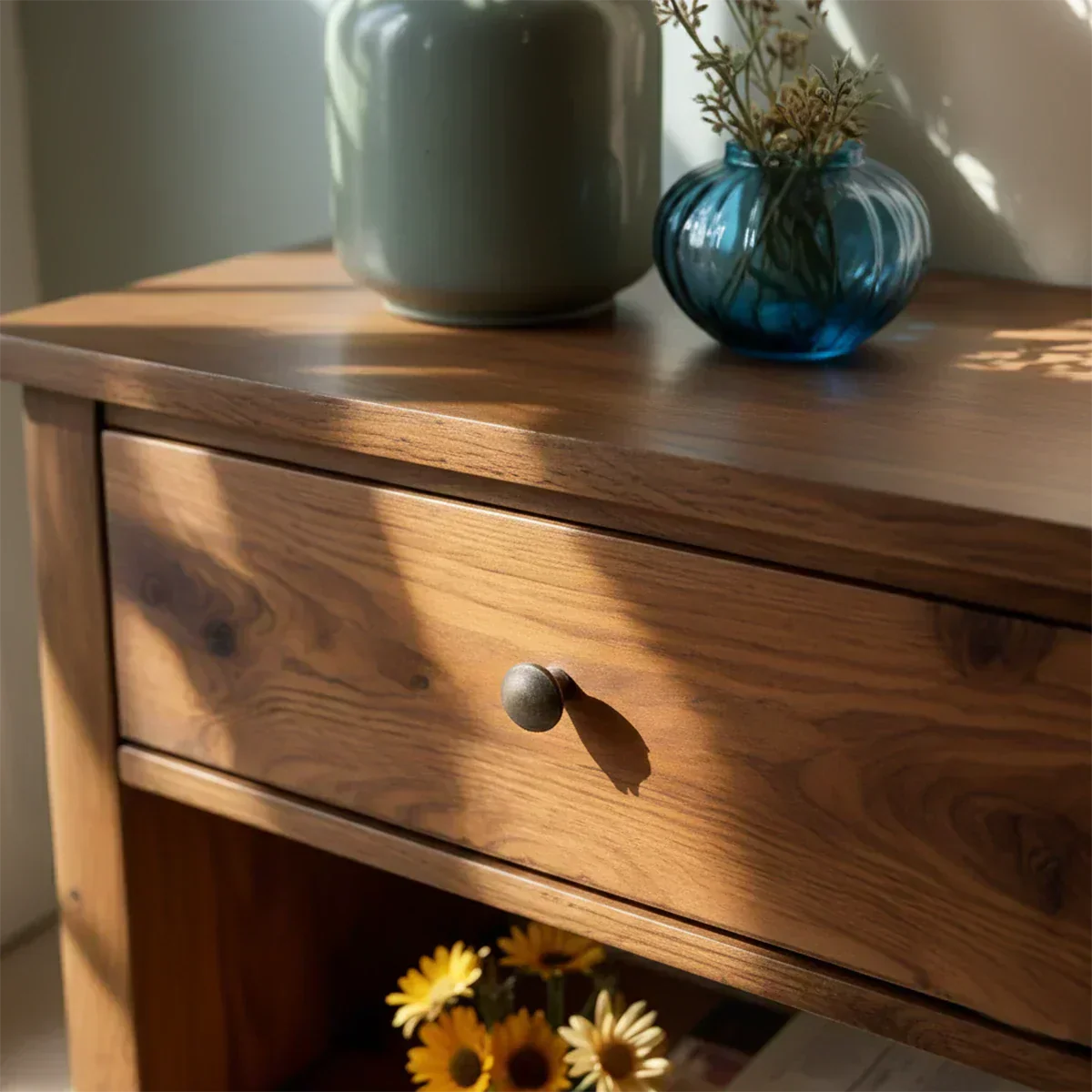 Solid Wood Classic Nightstand with Drawer & Open Shelf - Elitegemse - View 4
