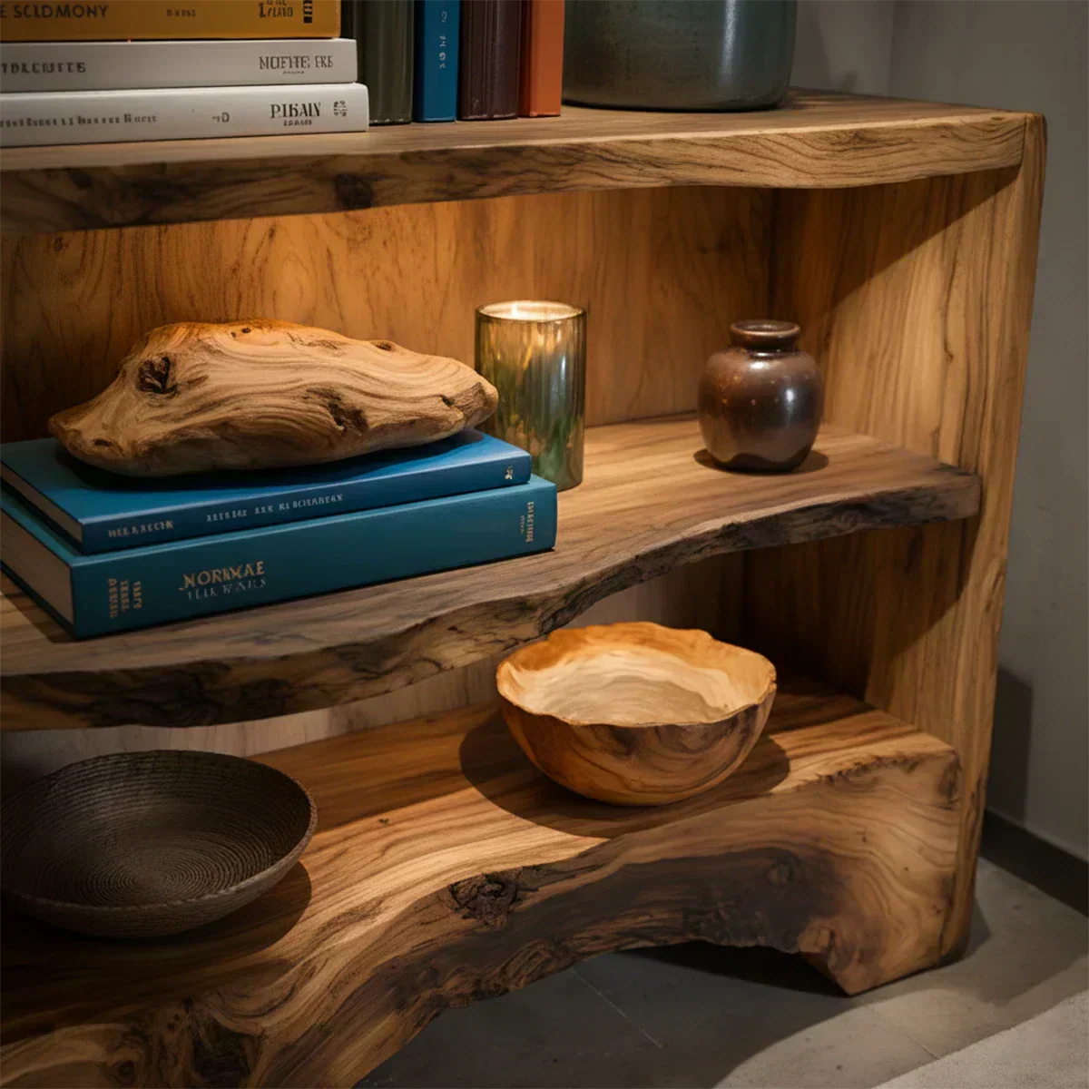 Solid Wood Nightstand – Natural Flow Design - Elitegemse - View 3