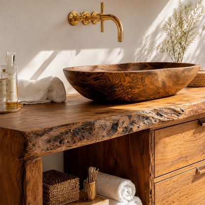 Traditional Bathroom Vanity with Two Drawers and Open Nook Storage - Elitegemse - 1