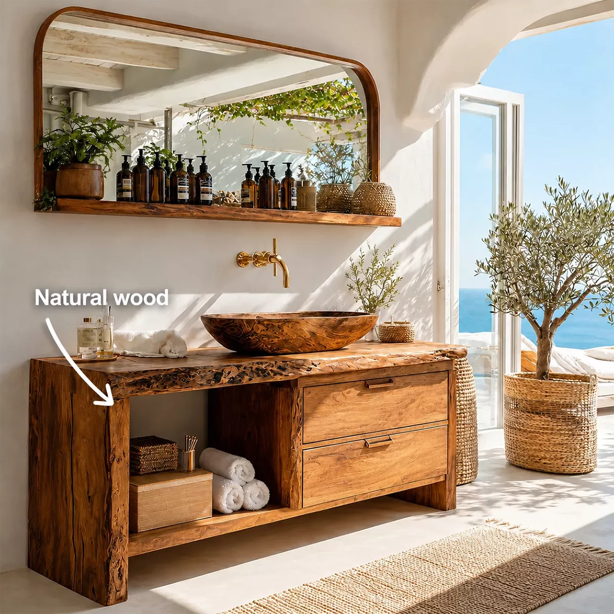 Traditional Bathroom Vanity with Two Drawers and Open Nook Storage - Elitegemse - 5