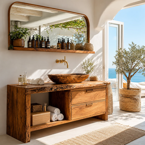 Traditional Bathroom Vanity with Two Drawers and Open Nook Storage - Elitegemse - 6